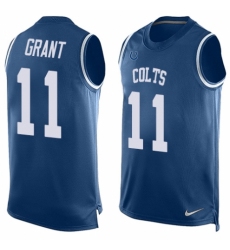 Men's Nike Indianapolis Colts #11 Ryan Grant Limited Royal Blue Player Name & Number Tank Top NFL Jersey