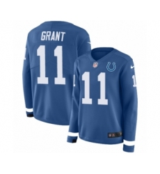Women's Nike Indianapolis Colts #11 Ryan Grant Limited Blue Therma Long Sleeve NFL Jersey