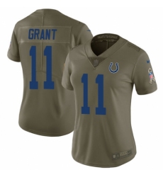 Women's Nike Indianapolis Colts #11 Ryan Grant Limited Olive 2017 Salute to Service NFL Jersey