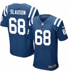 Men's Nike Indianapolis Colts #68 Matt Slauson Elite Royal Blue Team Color NFL Jersey