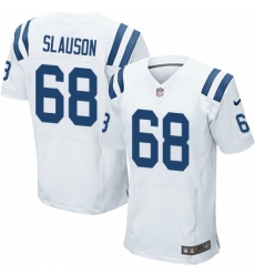 Men's Nike Indianapolis Colts #68 Matt Slauson Elite White NFL Jersey