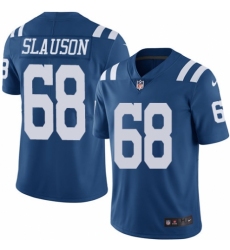 Men's Nike Indianapolis Colts #68 Matt Slauson Limited Royal Blue Rush Vapor Untouchable NFL Jersey