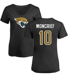 NFL Women's Nike Jacksonville Jaguars #10 Donte Moncrief Black Name & Number Logo Slim Fit T-Shirt