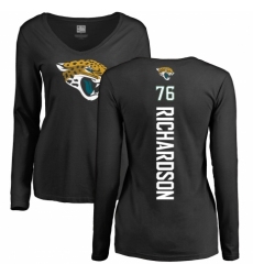 NFL Women's Nike Jacksonville Jaguars #76 Will Richardson Black Backer Slim Fit Long Sleeve T-Shirt