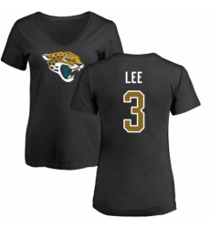 NFL Women's Nike Jacksonville Jaguars #3 Tanner Lee Black Name & Number Logo Slim Fit T-Shirt