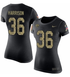NFL Women's Nike Jacksonville Jaguars #36 Ronnie Harrison Black Camo Salute to Service T-Shirt