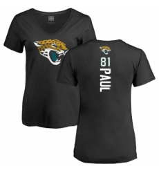 NFL Women's Nike Jacksonville Jaguars #81 Niles Paul Black Backer V-Neck T-Shirt