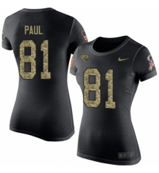 NFL Women's Nike Jacksonville Jaguars #81 Niles Paul Black Camo Salute to Service T-Shirt