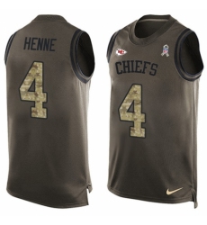 Men's Nike Kansas City Chiefs #4 Chad Henne Limited Green Salute to Service Tank Top NFL Jersey