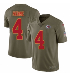 Men's Nike Kansas City Chiefs #4 Chad Henne Limited Olive 2017 Salute to Service NFL Jersey