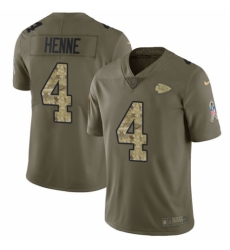 Men's Nike Kansas City Chiefs #4 Chad Henne Limited Olive/Camo 2017 Salute to Service NFL Jersey