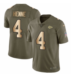 Men's Nike Kansas City Chiefs #4 Chad Henne Limited Olive/Gold 2017 Salute to Service NFL Jersey
