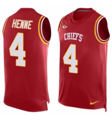 Men's Nike Kansas City Chiefs #4 Chad Henne Limited Red Player Name & Number Tank Top NFL Jersey