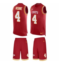 Men's Nike Kansas City Chiefs #4 Chad Henne Limited Red Tank Top Suit NFL Jersey