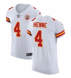 Men's Nike Kansas City Chiefs #4 Chad Henne White Vapor Untouchable Elite Player NFL Jersey