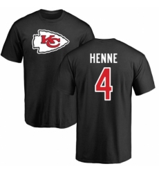 NFL Nike Kansas City Chiefs #4 Chad Henne Black Name & Number Logo T-Shirt