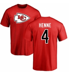 NFL Nike Kansas City Chiefs #4 Chad Henne Red Name & Number Logo T-Shirt