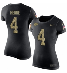 NFL Women's Nike Kansas City Chiefs #4 Chad Henne Black Camo Salute to Service T-Shirt