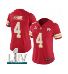 Women's Kansas City Chiefs #4 Chad Henne Red Team Color Vapor Untouchable Limited Player Super Bowl LIV Bound Football Jersey