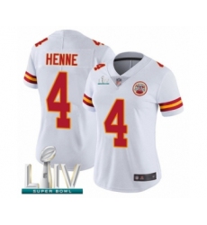 Women's Kansas City Chiefs #4 Chad Henne White Vapor Untouchable Limited Player Super Bowl LIV Bound Football Jersey