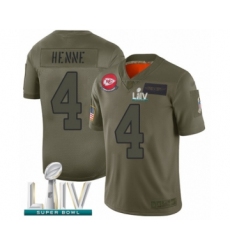 Youth Kansas City Chiefs #4 Chad Henne Limited Olive 2019 Salute to Service Super Bowl LIV Bound Football Jersey