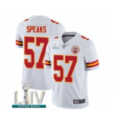 Men's Kansas City Chiefs #57 Breeland Speaks White Vapor Untouchable Limited Player Super Bowl LIV Bound Football Jersey