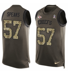 Men's Nike Kansas City Chiefs #57 Breeland Speaks Limited Green Salute to Service Tank Top NFL Jersey