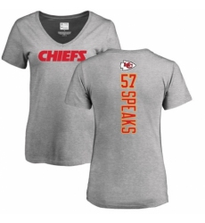 NFL Women's Nike Kansas City Chiefs #57 Breeland Speaks Ash Backer V-Neck T-Shirt