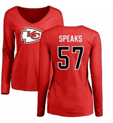 NFL Women's Nike Kansas City Chiefs #57 Breeland Speaks Red Name & Number Logo Slim Fit Long Sleeve T-Shirt