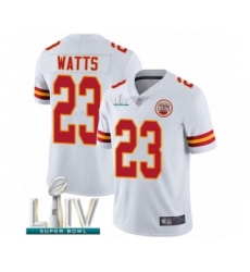 Men's Kansas City Chiefs #23 Armani Watts White Vapor Untouchable Limited Player Super Bowl LIV Bound Football Jersey