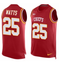 Men's Nike Kansas City Chiefs #25 Armani Watts Limited Red Player Name & Number Tank Top NFL Jersey