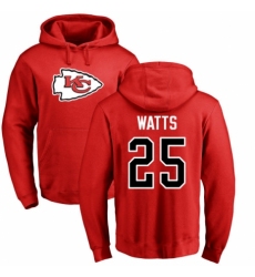 NFL Nike Kansas City Chiefs #25 Armani Watts Red Name & Number Logo Pullover Hoodie