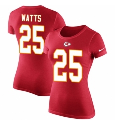 NFL Women's Nike Kansas City Chiefs #25 Armani Watts Red Rush Pride Name & Number T-Shirt