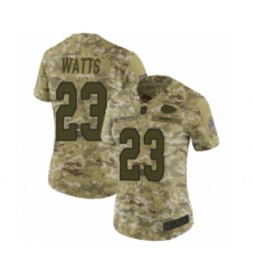 Women's Kansas City Chiefs #23 Armani Watts Limited Camo 2018 Salute to Service Football Jersey