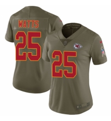 Women's Nike Kansas City Chiefs #25 Armani Watts Limited Olive 2017 Salute to Service NFL Jersey
