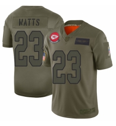 Youth Kansas City Chiefs #23 Armani Watts Limited Camo 2019 Salute to Service Football Jersey