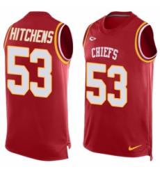 Men's Nike Kansas City Chiefs #53 Anthony Hitchens Limited Red Player Name & Number Tank Top NFL Jersey