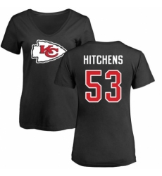 NFL Women's Nike Kansas City Chiefs #53 Anthony Hitchens Black Name & Number Logo Slim Fit T-Shirt