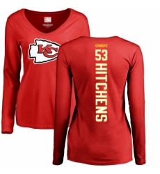 NFL Women's Nike Kansas City Chiefs #53 Anthony Hitchens Red Backer Slim Fit Long Sleeve T-Shirt