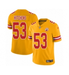 Youth Kansas City Chiefs #53 Anthony Hitchens Limited Gold Inverted Legend Football Jersey