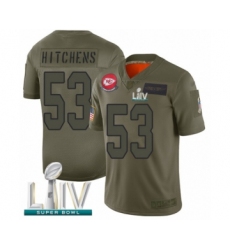 Youth Kansas City Chiefs #53 Anthony Hitchens Limited Olive 2019 Salute to Service Super Bowl LIV Bound Football Jersey