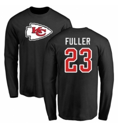 NFL Nike Kansas City Chiefs #23 Kendall Fuller Black Name & Number Logo Long Sleeve T-Shirt