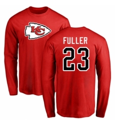 NFL Nike Kansas City Chiefs #23 Kendall Fuller Red Name & Number Logo Long Sleeve T-Shirt