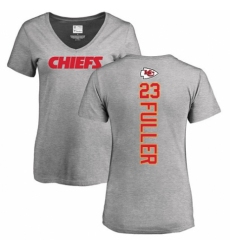 NFL Women's Nike Kansas City Chiefs #23 Kendall Fuller Ash Backer V-Neck T-Shirt
