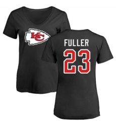 NFL Women's Nike Kansas City Chiefs #23 Kendall Fuller Black Name & Number Logo Slim Fit T-Shirt