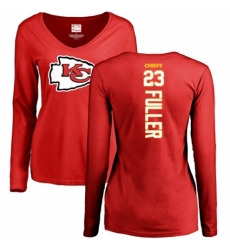NFL Women's Nike Kansas City Chiefs #23 Kendall Fuller Red Backer Slim Fit Long Sleeve T-Shirt