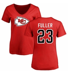 NFL Women's Nike Kansas City Chiefs #23 Kendall Fuller Red Name & Number Logo Slim Fit T-Shirt