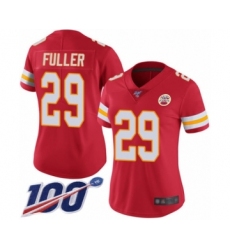 Women's Kansas City Chiefs #29 Kendall Fuller Red Team Color Vapor Untouchable Limited Player 100th Season Football Jersey