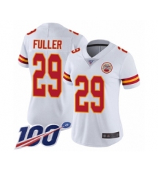 Women's Kansas City Chiefs #29 Kendall Fuller White Vapor Untouchable Limited Player 100th Season Football Jersey