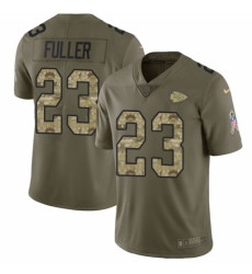 Youth Nike Kansas City Chiefs #23 Kendall Fuller Limited Olive/Camo 2017 Salute to Service NFL Jersey